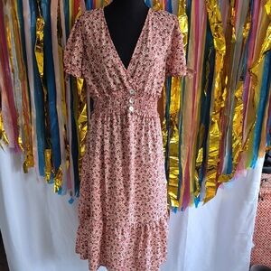 Floral Button-Down Dress. Size L